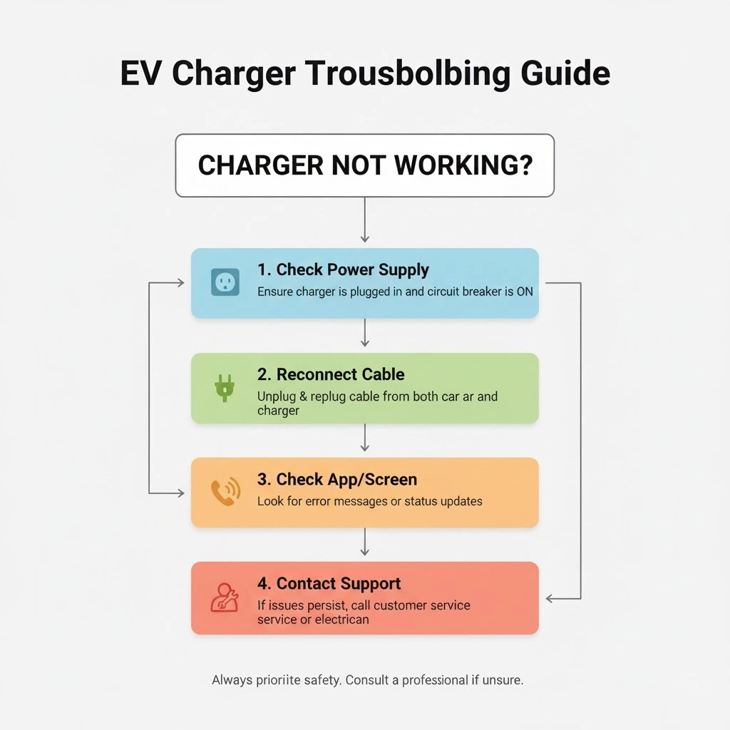 EV home charger troubleshooting guide flowchart
