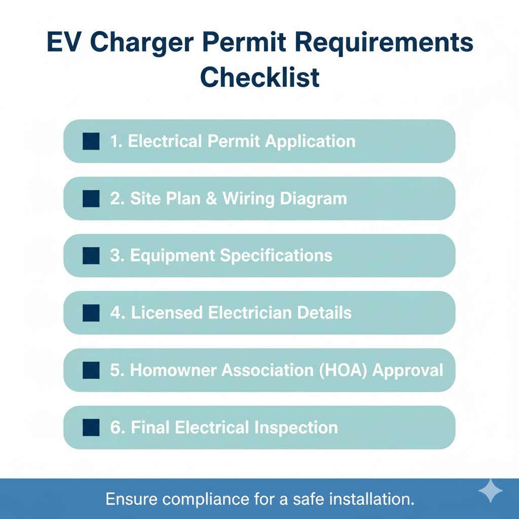 EV home charging installation permit requirements checklist India