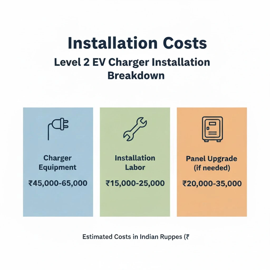 EV home charging installation cost breakdown India